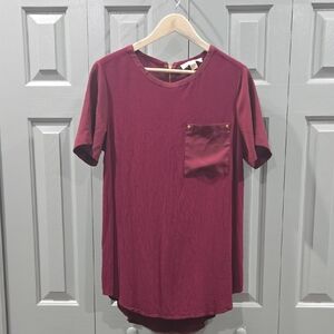Michael Kors Deep Red Crepe Top